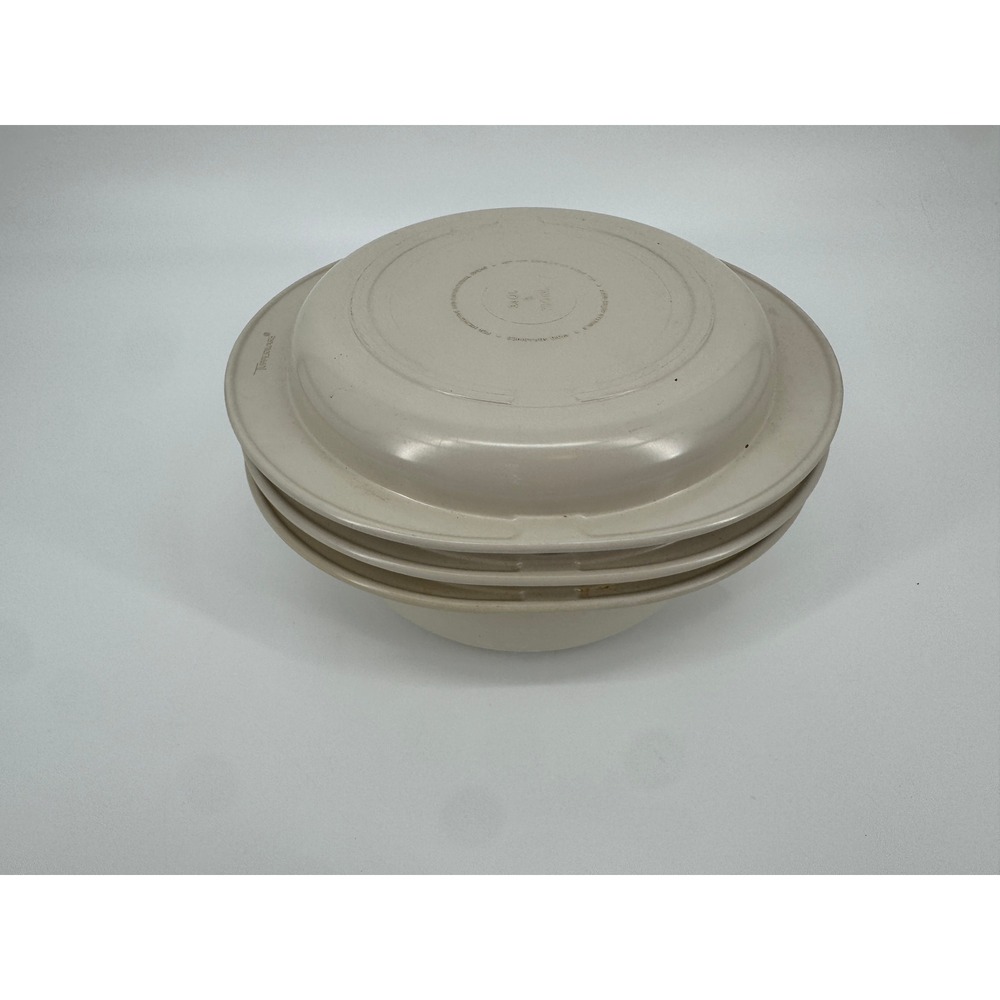 Tupperware Microwave Steamer Set 3/4 Qt 750mL Almond Beige 3pc Vintage Cookware